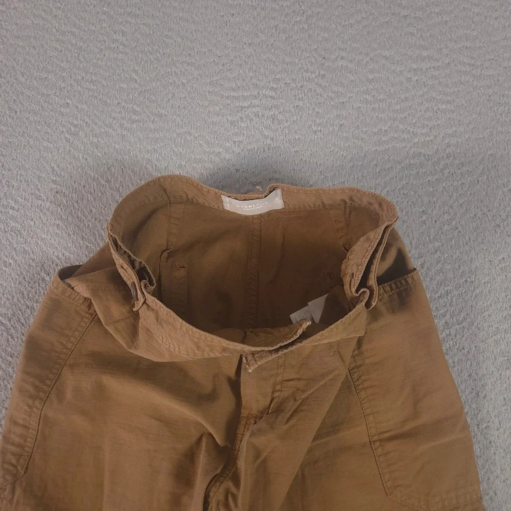Everlane Pants Womens 0 Brown Organic Cotton Linen Tapered Leg Utility Fatigue